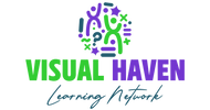 Logo of Visual Haven Learning Network with colorful design elements on a white background